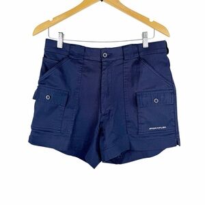 Vintage Sportif Shorts Navy Blue Cargo Pockets Size 32